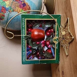 Vintage Deluxe Antique Finish Apples Christmas tree decorations